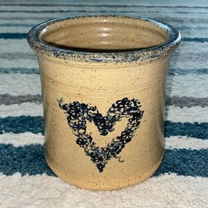 Handmade Pottery Crock Signed by Artist w/ Makers Mark (see pics) 4-3/4”x 4-3/4”